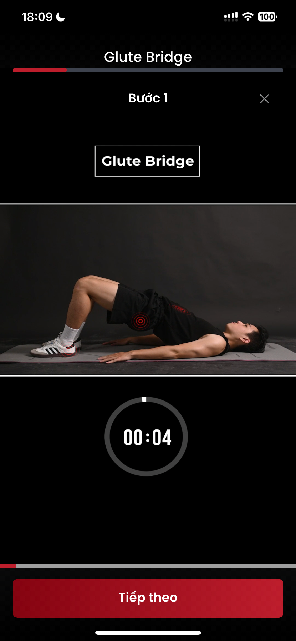 Bài tập hướng dẫn từng bước — Glute Bridge