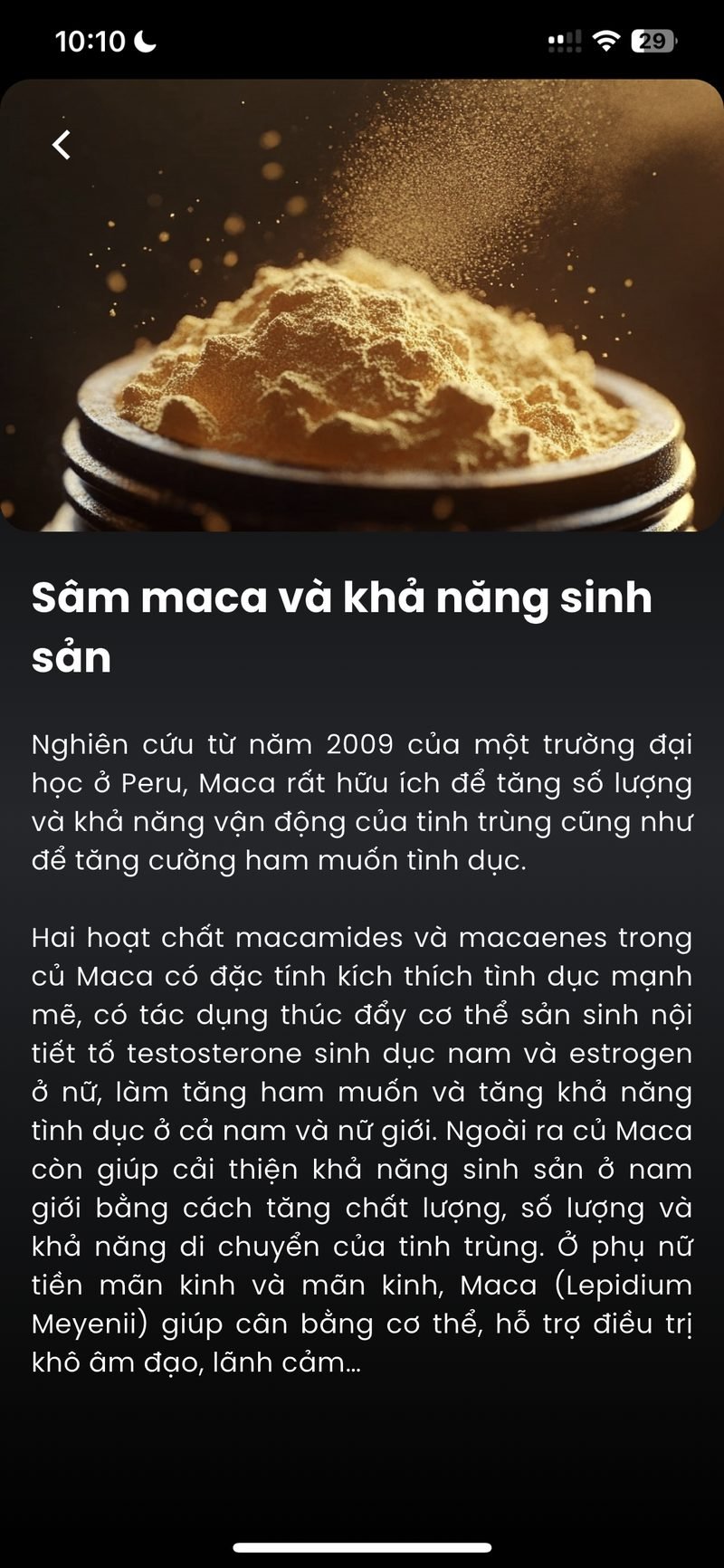 Bài viết Sâm maca và khả năng sinh sản