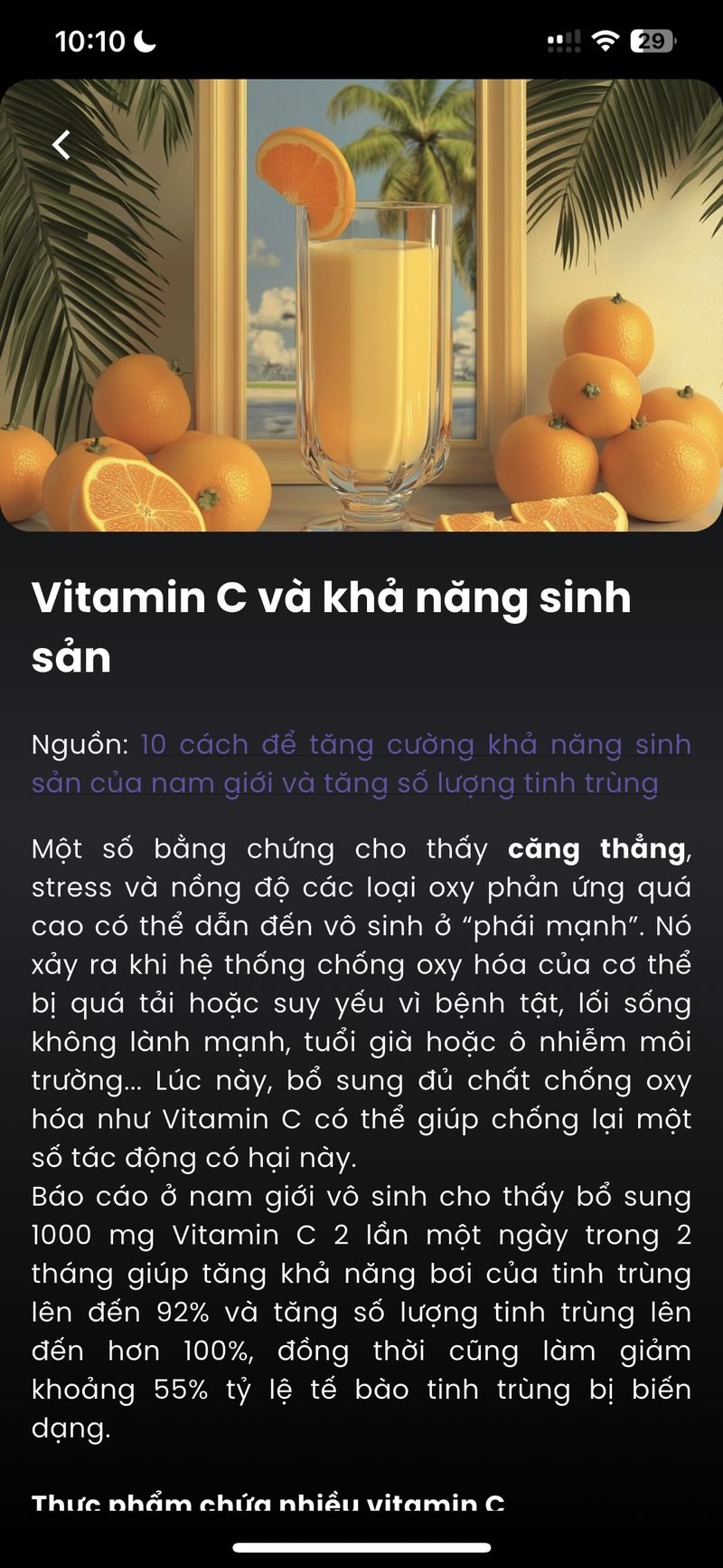 Bài viết Vitamin C và khả năng sinh sản