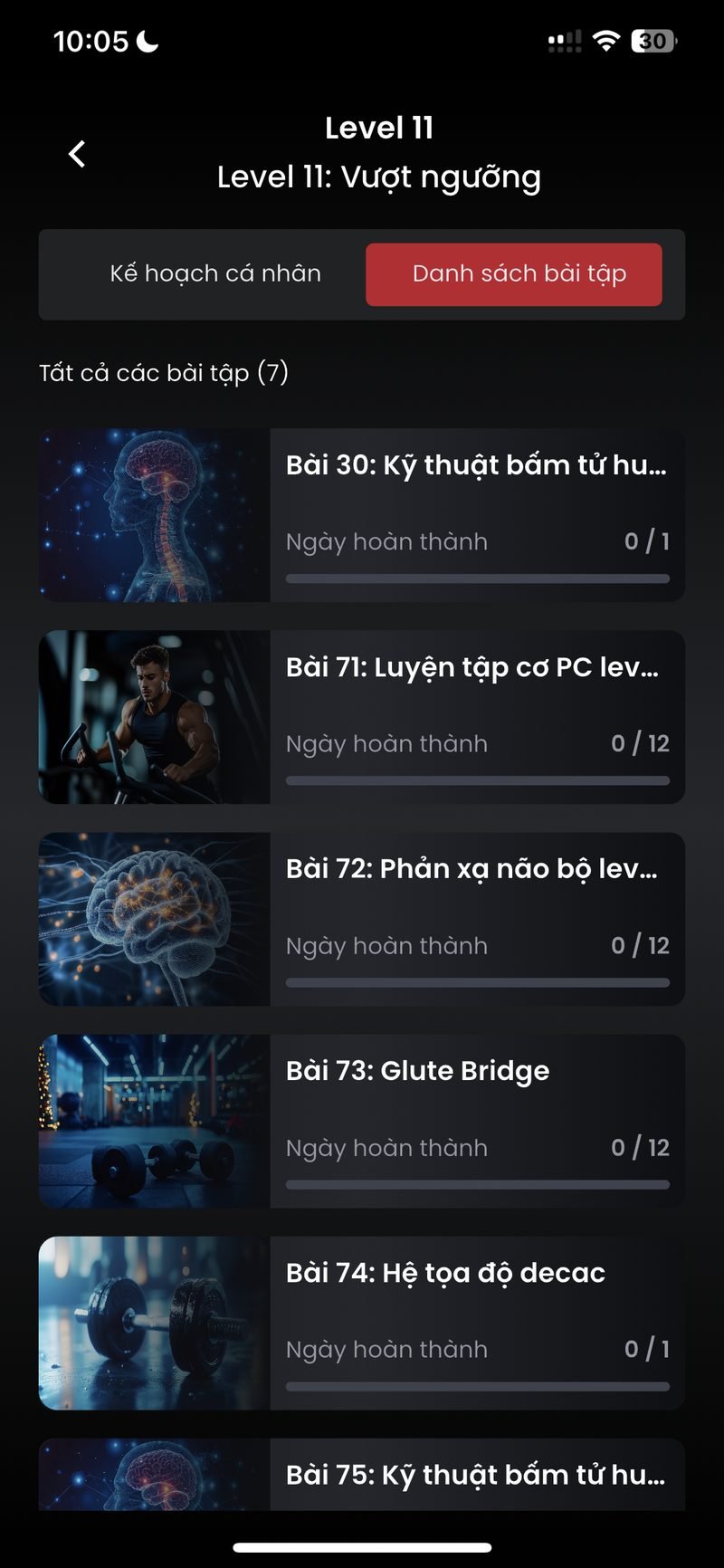 Danh sách bài học kỹ thuật Level 11